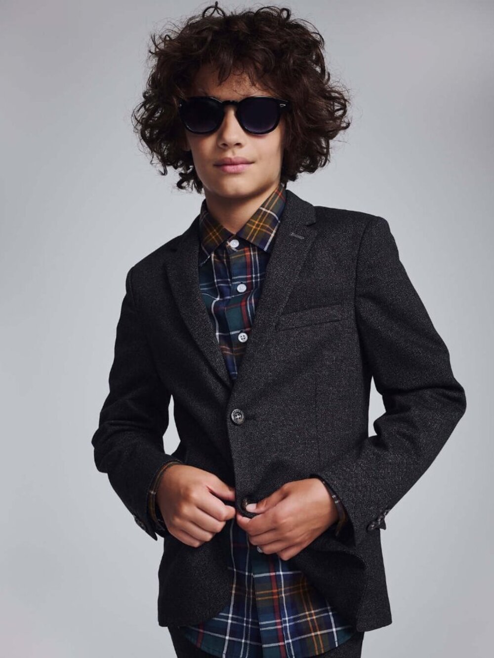 Appaman Black Herringbone Stretchy Mod Blazer size 10 NWT